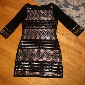 White House Black Market Black & Bronze Gem Dress